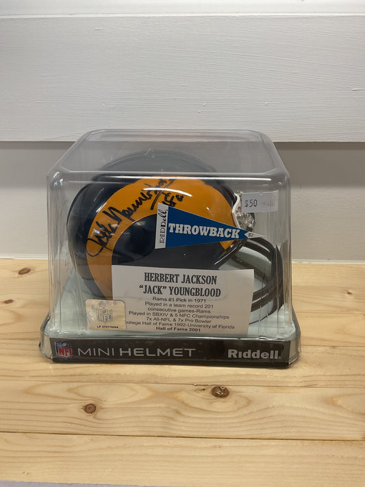 Herbert Jackson “Jack” Youngblood Signed Rams Mini Helmet