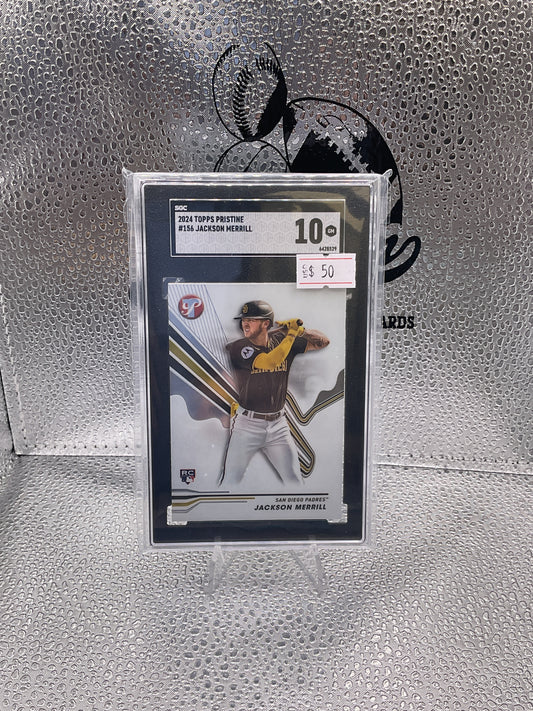 Jackson Merrill 2024 Topps Pristine
Rookie Card #156 Padres SGC 10