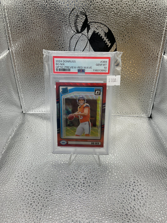Bo Nix Red Wave PSA 10 #369