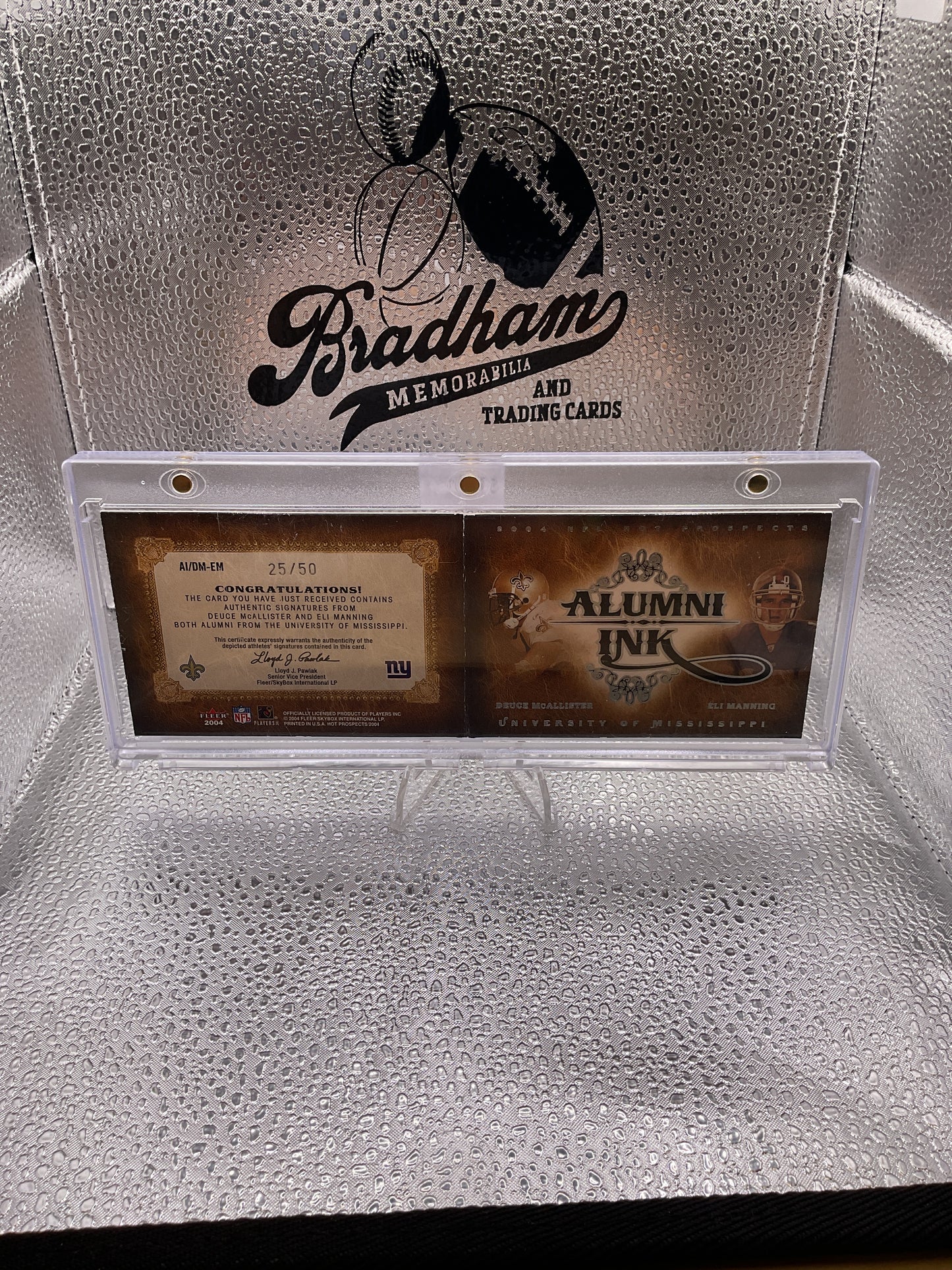 Deuce McAllister/ Eli Manning Dual Booklet Auto /50