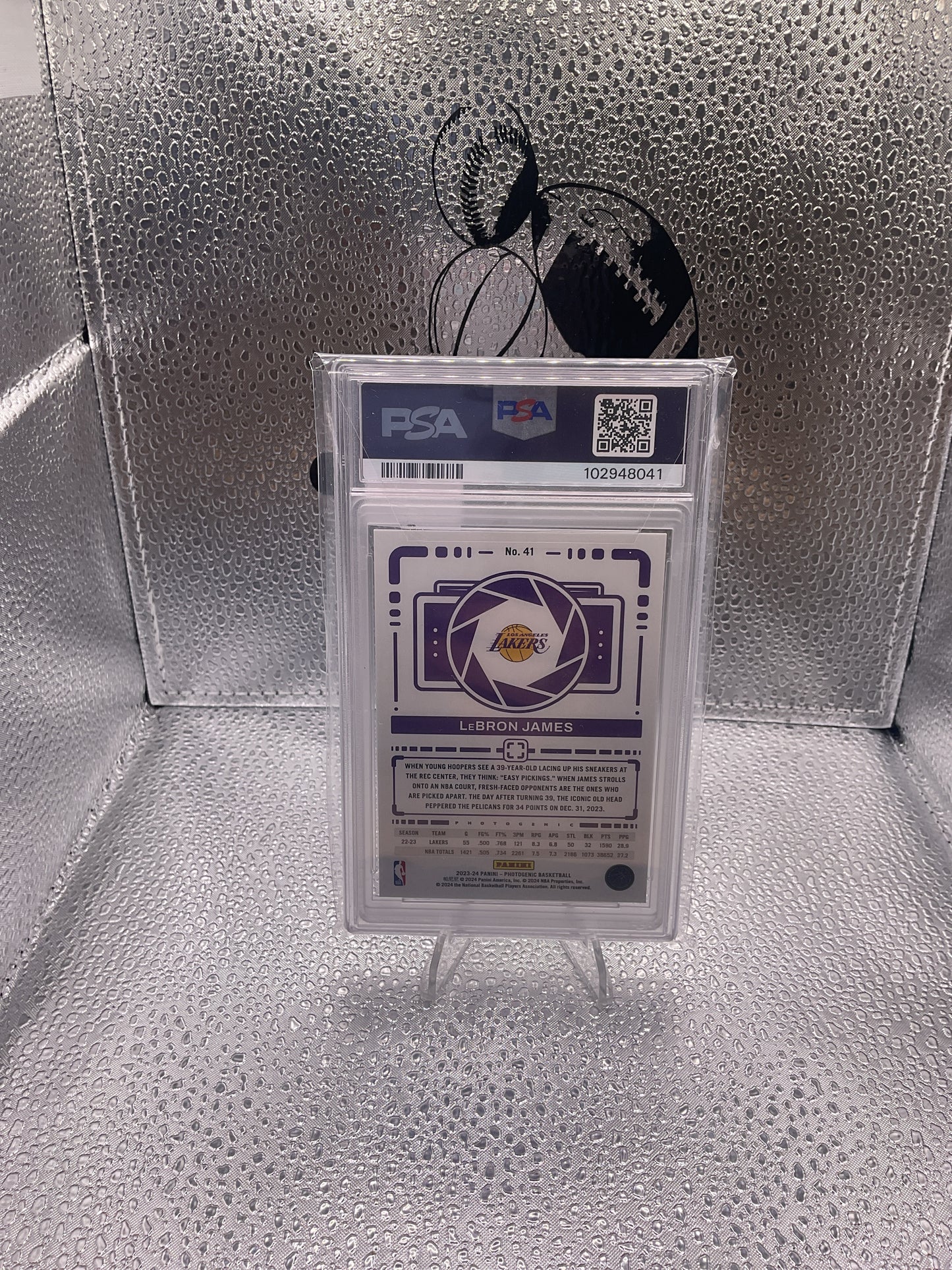 LEBRON JAMES 2023-24 PHOTOGENIC BASKETBALL WEDGES LAKERS /49 PSA
10 Q3464
