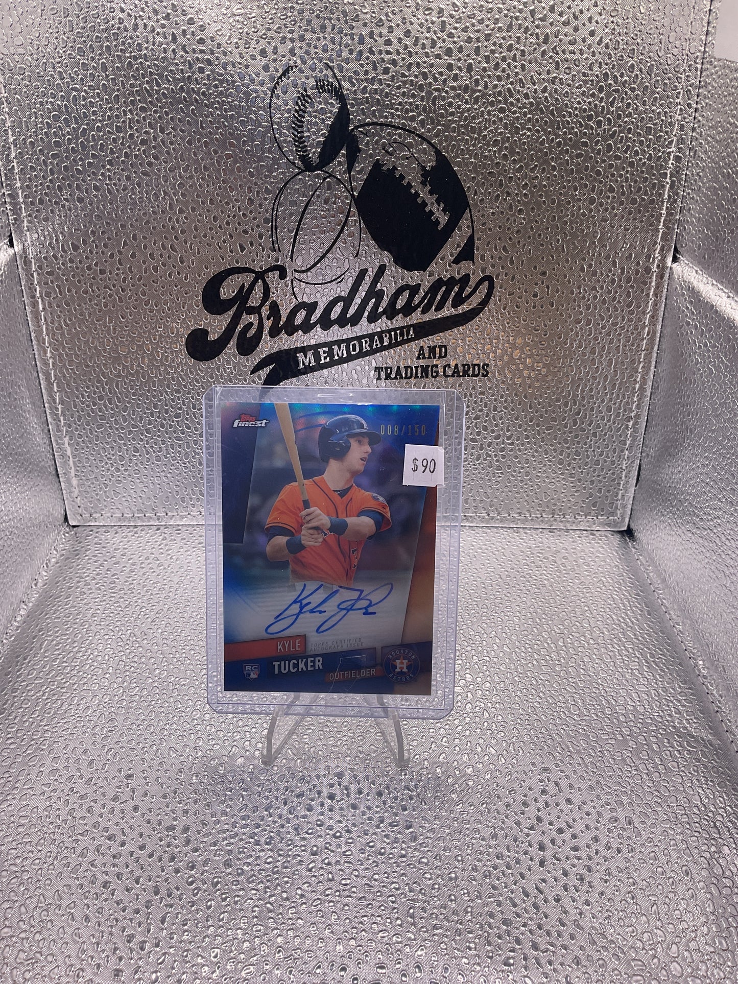 KYLE TUCKER 2019 Topps Finest Rookie Auto Blue Refractor 008/150 Astros #FA-KT