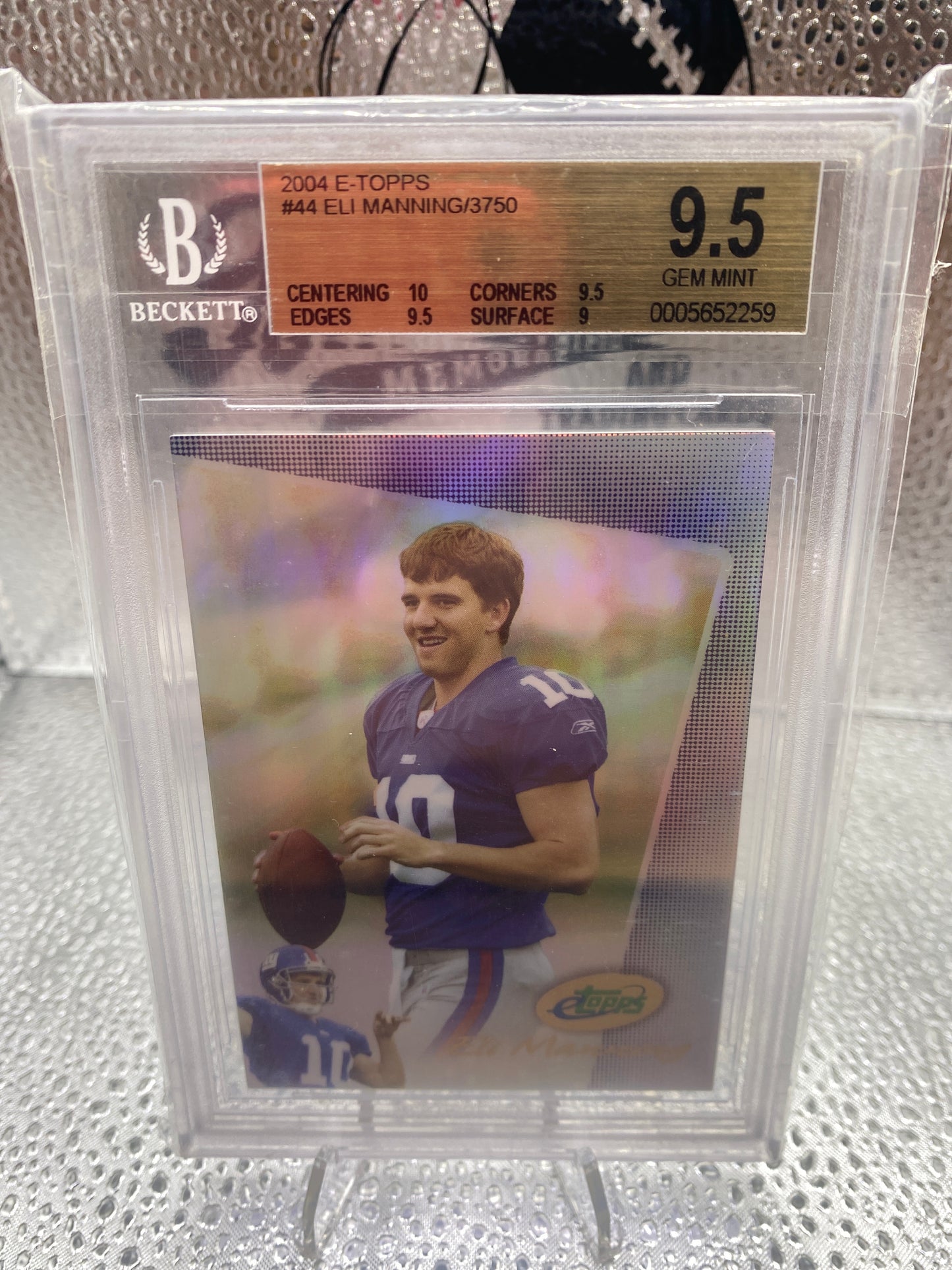 2004 E-Topps Eli Manning 9.5 Gem mint