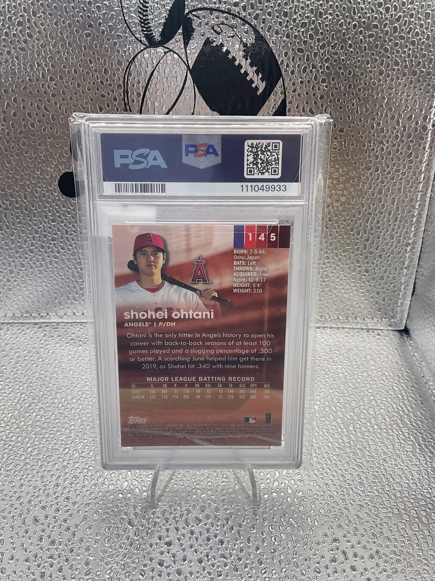 2020 Stadium Club Chrome Shohei Ohtani #145 PSA 10 GEM MINT