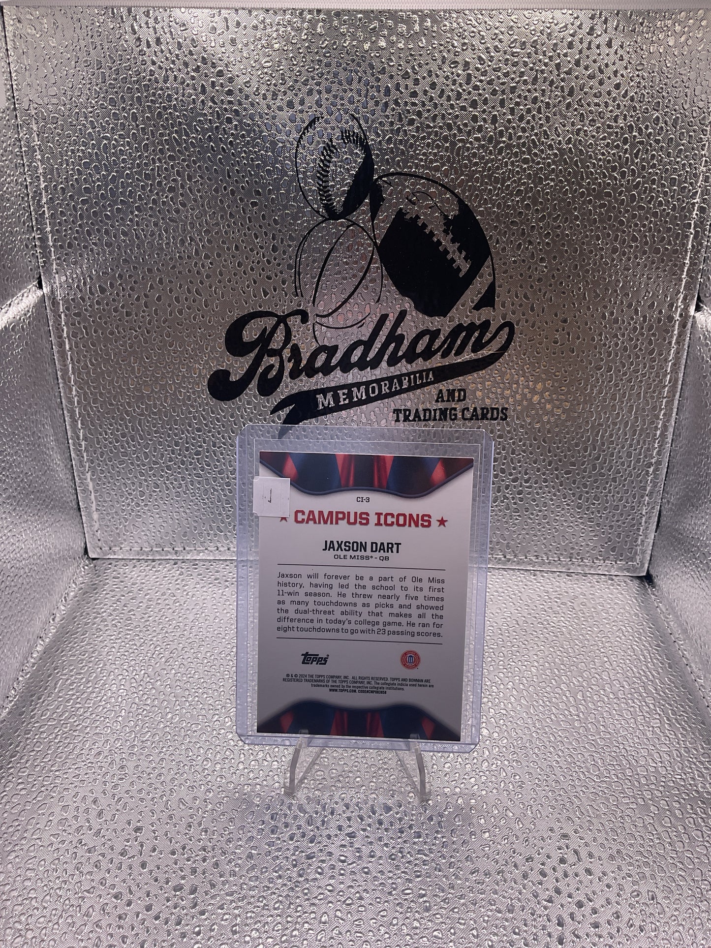2024 Bowman U Chrome Jaxson Dart Campus Icons Orange Refractor /25 Ole Miss CI-3