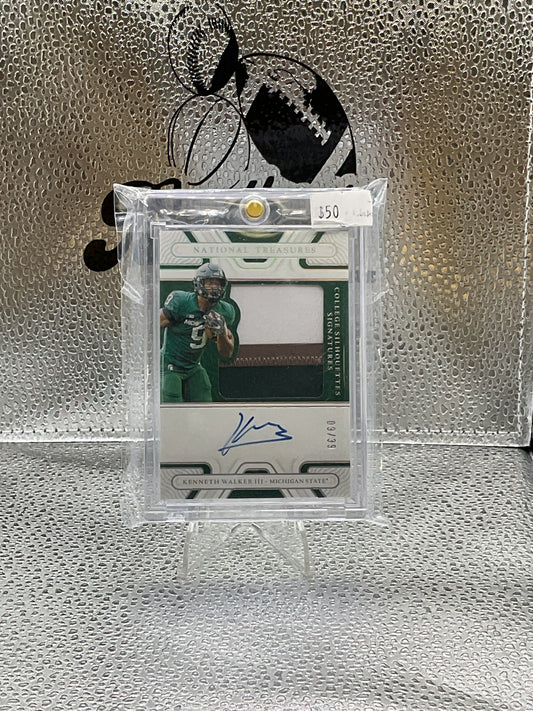 Kenneth Walker lll National Treasure Triple Color Patch Auto /39