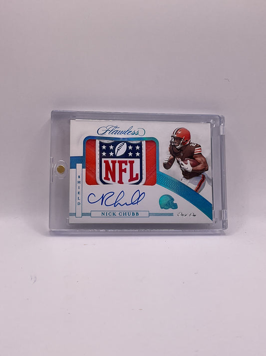 2020 Flawless Nick Chubb NFL Shield 1/1 Auto