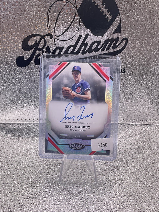 2025 Topps Tier One Baseball #T1A-GM Tier One Autographs GREG MADDUX /5
