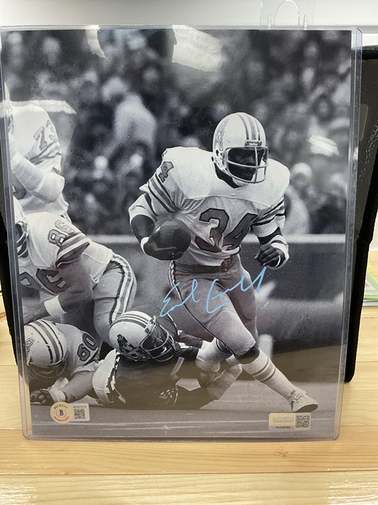 Earl Campbell Signed 8x10 Photo Blue Ink
