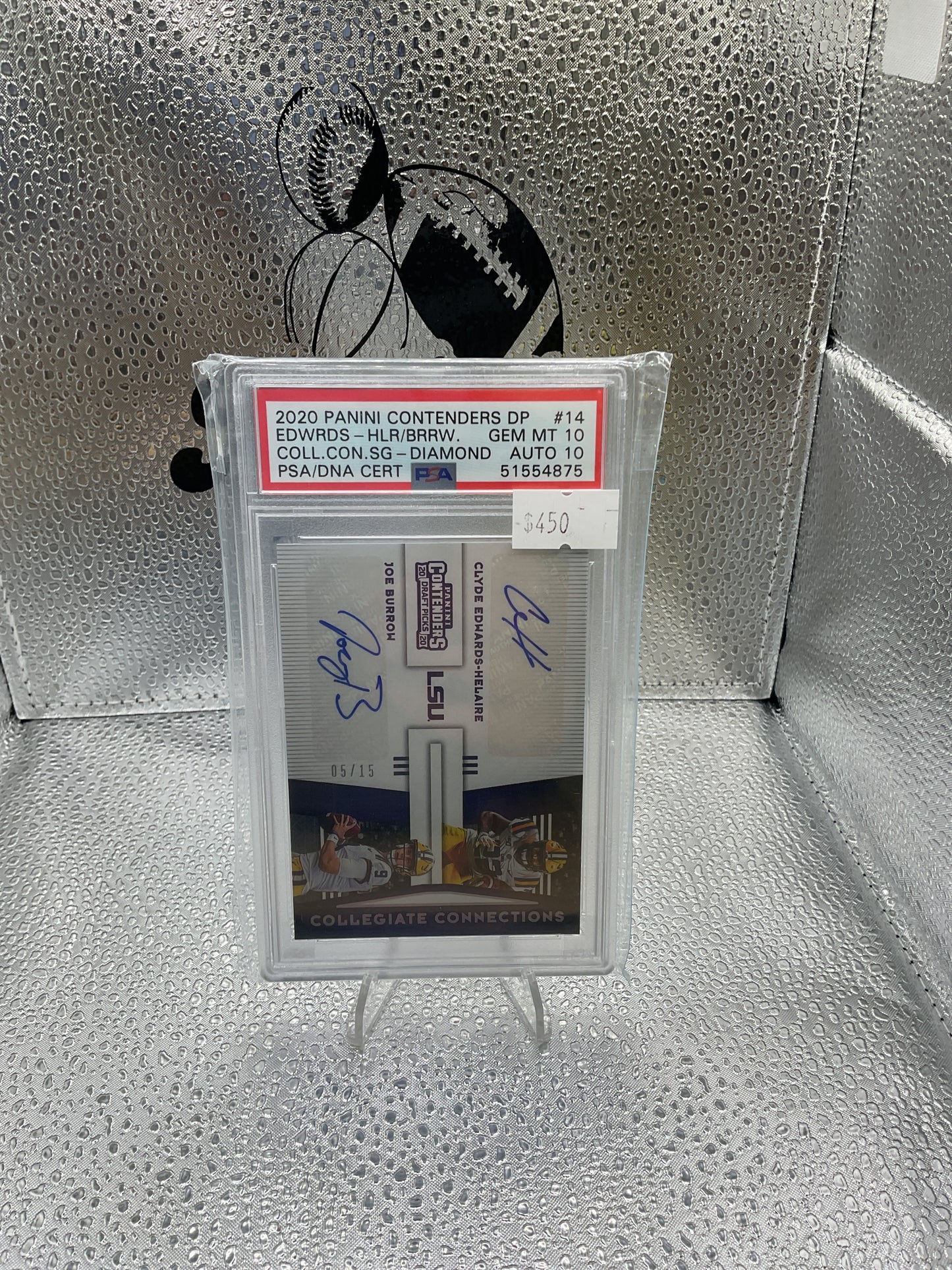 Joe Burrow/ Clyde Edwards-Helaire Dual Auto /15 PSA 10 Auto 10 #14