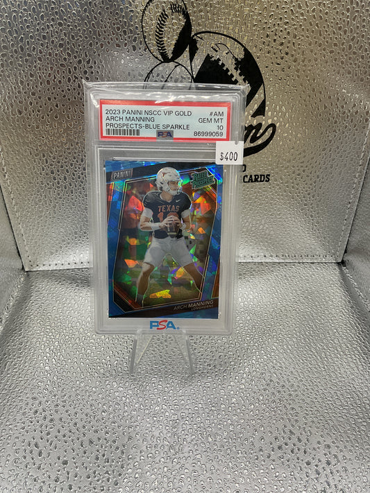 Arch Manning /149 Blue Sparkle Rated Prospect PSA 10