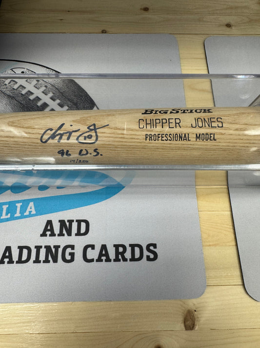 1996 World Series Game Used Chipper Jones Autographed Bat 14/250 with COA from Goldin