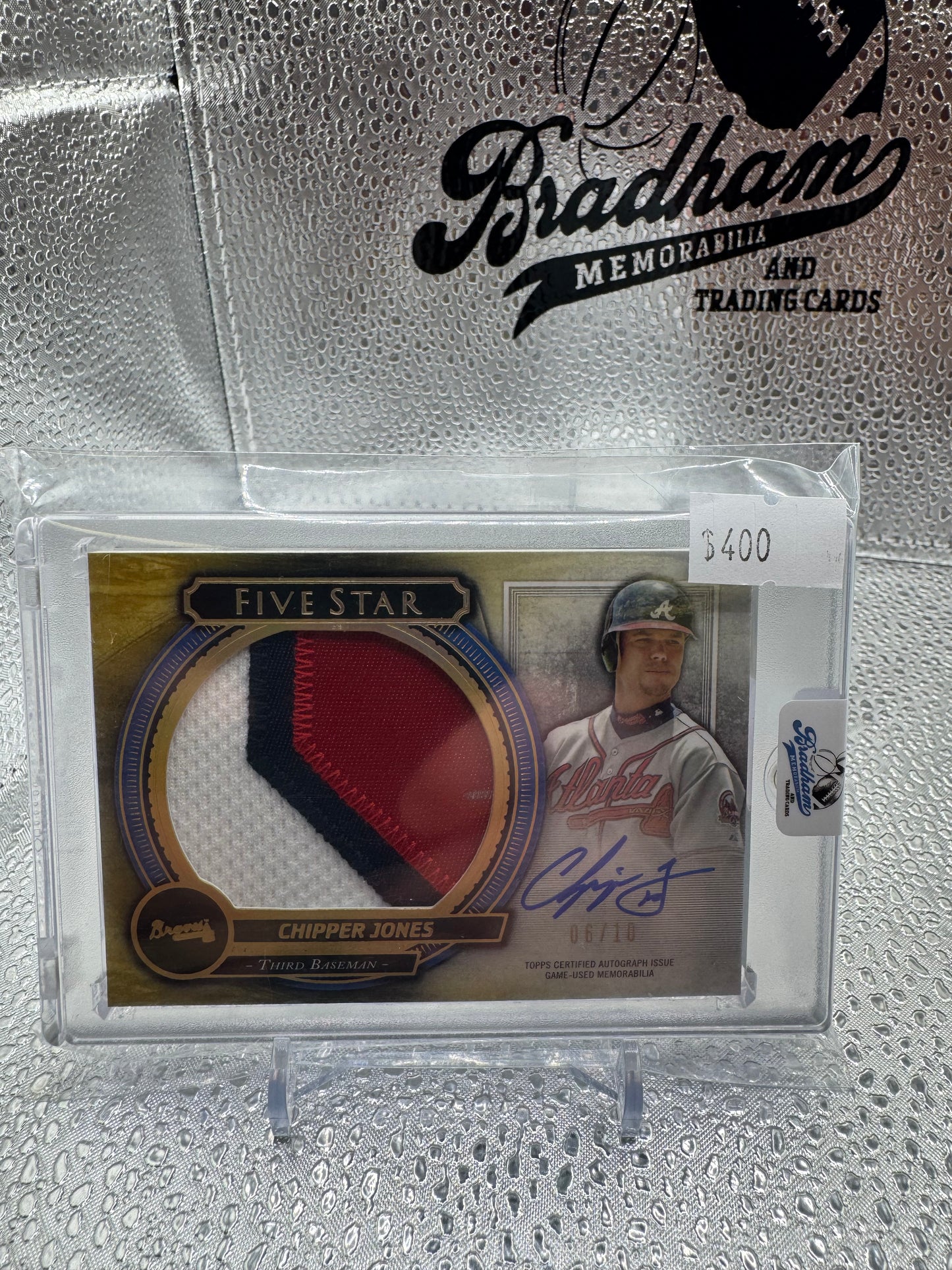2021 Topps Five Star Chipper Jones Patch Auto /10