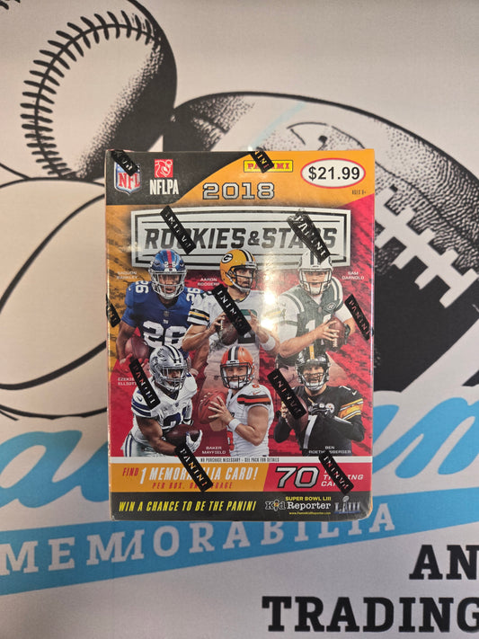 2018 Panini Rookies & Stars Football Factory Sealed Blaster Box-Memorabilia
