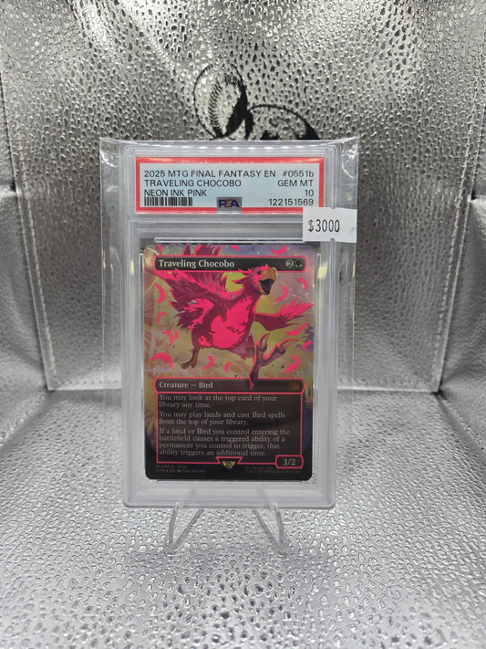 2025 MTG Final Fantasy EN Neon Ink Pink #0551b Traveling Chocobo PSA 10 GEM MINT