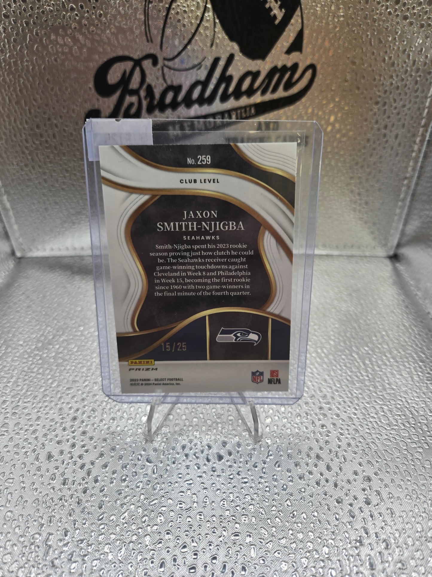 2023 Select Jaxon Smith-Njigba Blue
Disco Prizms Club RC #/25 #259