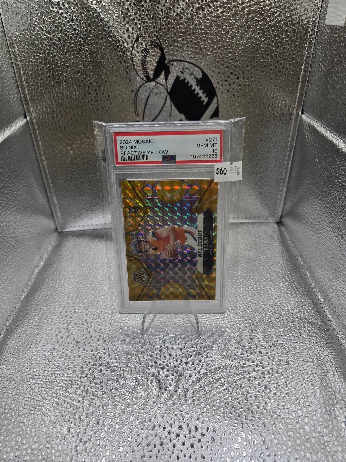 PSA 10 Bo Nix 2024 Mosaic Reactive Yellow
