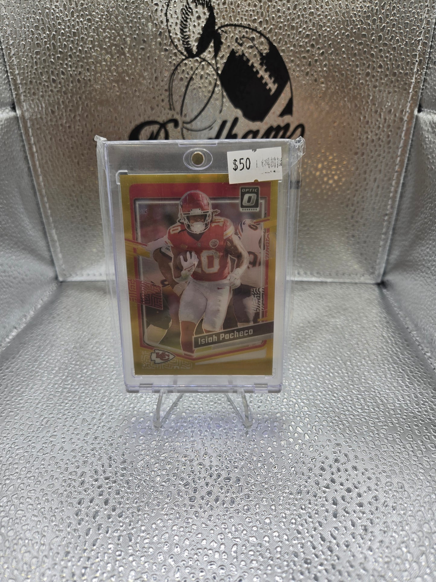 Isiah Pacheco Gold Donruss Optic /10 No. 90